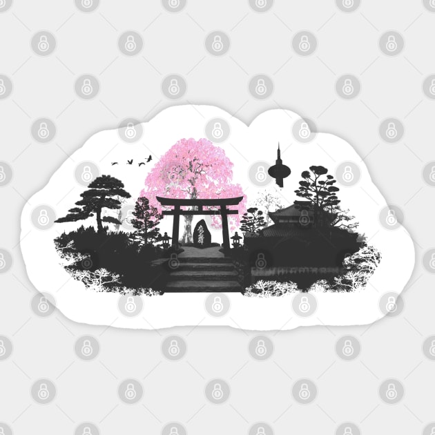 Sakura - Kyoto Japan Sticker by wanungara